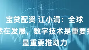 宝贷配资 江小涓：全球化依然在发展，数字技术是重要推动力