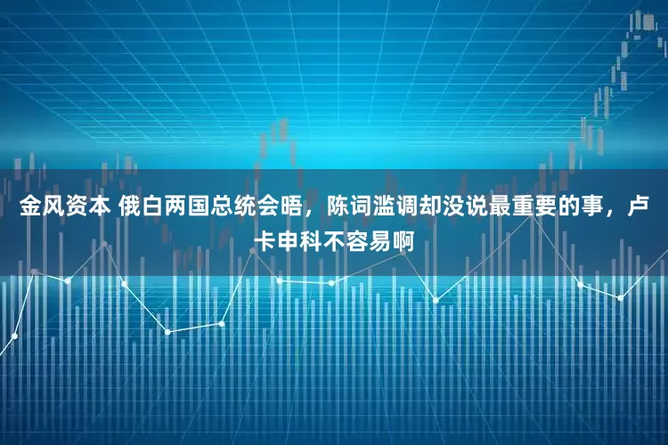 金风资本 俄白两国总统会晤，陈词滥调却没说最重要的事，卢卡申科不容易啊